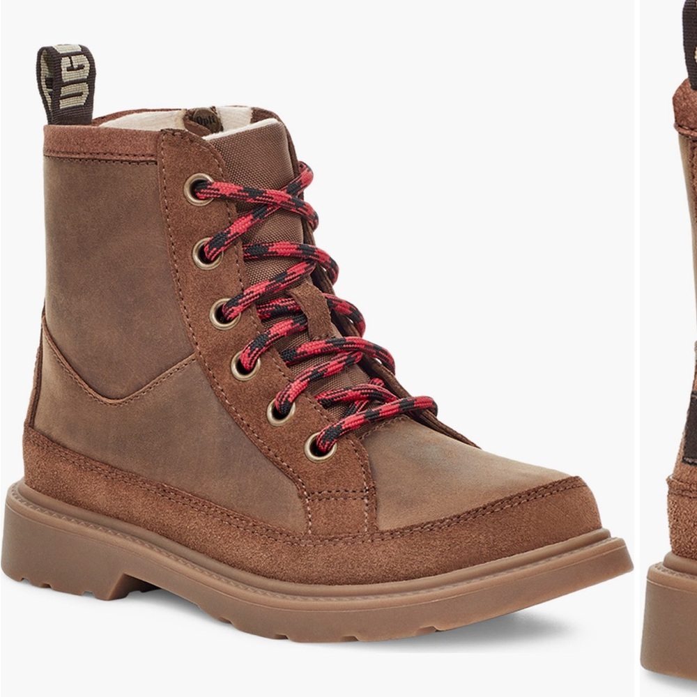 UGG Brown Kids Boots with Red Laces